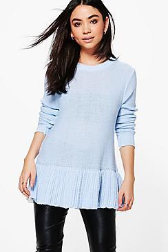 Boohoo Catherine Ruffle Hem Jumper