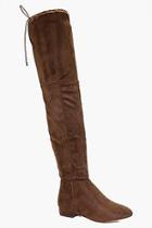 Boohoo Lucy Flat Tie Back Over The Knee Boot