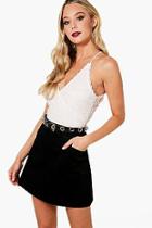 Boohoo Harlow Cord A Line Mini Skirt