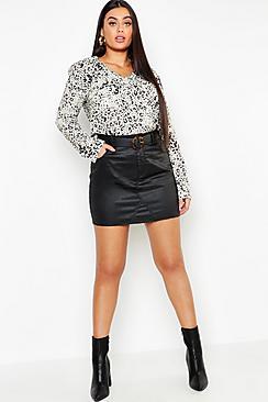 Boohoo Plus Leopard Spot Shirt