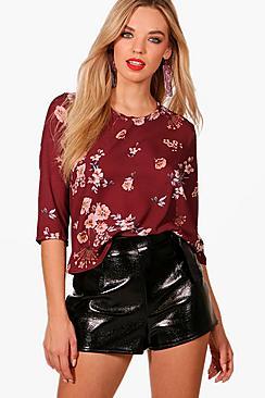 Boohoo Alicia Floral Print Blouse