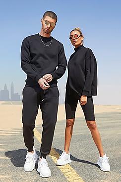 Boohoo His Sweater Tracksuit With Contrast Embroidery