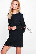 Boohoo Mona Tie Sleeve Shift Dress