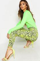 Boohoo Green Snake Print Leggings