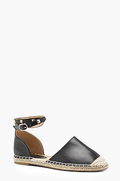 Boohoo Saskia Ankle Strap Espadrille Flats