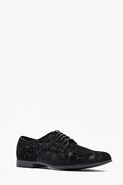 Boohoo Baroque Velvet Lace Up Shoe