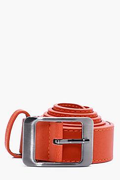 Boohoo Tan Faux Leather Belt