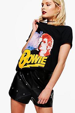 Boohoo Eliza Bowie License Band Tee