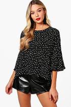 Boohoo Maiya Spot Printed Blouse