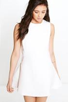 Boohoo Boutique Sia Sporty Textured Fit & Flare Dress White