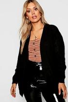 Boohoo Plus Edge To Edge Waffle Knit Cardigan