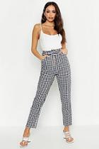 Boohoo Gingham Button Front Trousers