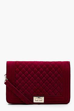 Boohoo Plus Diamond Quilt Cross Body Bag
