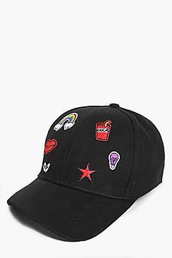 Boohoo Nicole Rainbow & Lips Baseball Cap