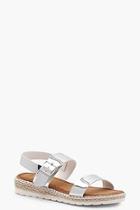 Boohoo Leah Cleated Espadrille Double Strap Sandal
