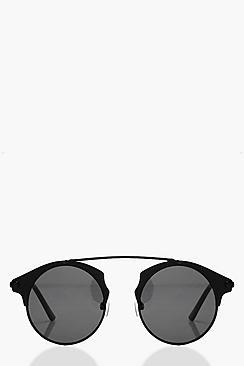 Boohoo Amelie Brow Bar Metal Frame Sunglasses