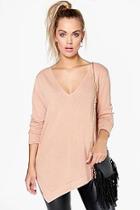 Boohoo Plus Katie Asymmetric Knitted Jumper
