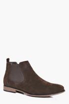 Boohoo Faux Suede Chelsea Boots Brown