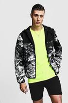 Boohoo Printed Contrast Zip Through Jacket