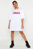 Boohoo Ginger Slogan T-shirt Dress