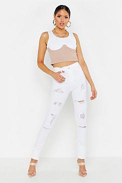 Boohoo Tall Distressed Jeggings