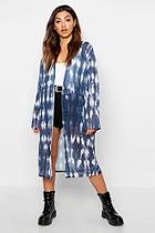 Boohoo Longline Tie Dye Kimono