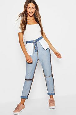 Boohoo Reverse Stitched Straight Leg Jeans