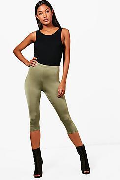 Boohoo Hayley Basic Cropped Slinky Leggings