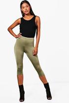Boohoo Hayley Basic Cropped Slinky Leggings