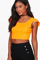 Boohoo Lola Fluro Plunge Back Cropped Top