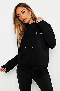Boohoo Oversized Heavy Weight Cropped Wide Sleeve Woman Hoody