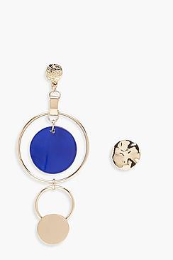 Boohoo Leah Colour Pop Double Hoop Earrings