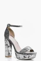 Boohoo Sarah Platform Two Part Grey