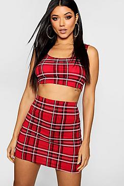 Boohoo Tartan Check Mini Skirt