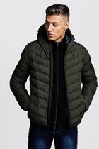 Boohoo Quilted Zip Through Hooded Jacket