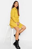 Boohoo Super Oversized Cord Shirt Dress