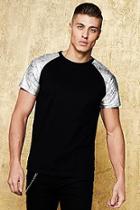 Boohoo Metallic Print Raglan T-shirt