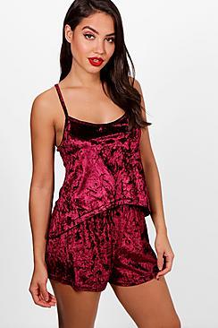 Boohoo Melissa Velour Cami & Short Set