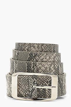 Boohoo Plus Snake Print Boyfriend Belt