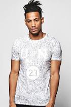 Boohoo Acid Wash T-shirt With College Print