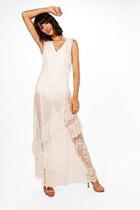 Boohoo Boutique Eyelash Lace Tiered Maxi Dress