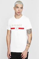 Boohoo Savage Rose Print Crew Neck T-shirt