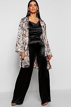 Boohoo Satin Snake Print Kimono
