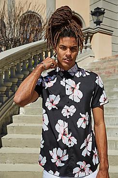 Boohoo French Montana Floral Print Shirt