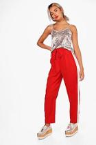 Boohoo Gemma Woven Contrast Panel Tapered Trousers