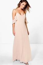 Boohoo Gi Chiffon Strappy Open Shoulder Maxi Dress