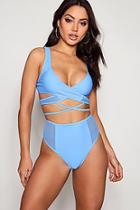 Boohoo Istanbul Strappy Mesh High Leg Bikini
