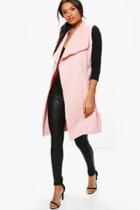 Boohoo Karina Sleeveless Coat Pink