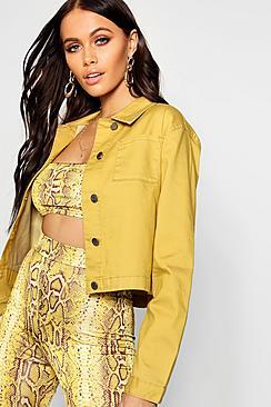 Boohoo Crop Trucker Denim Jacket
