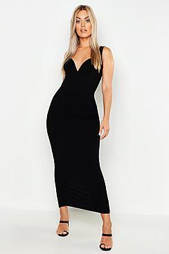 Boohoo Plus Rib Column Maxi Skirt